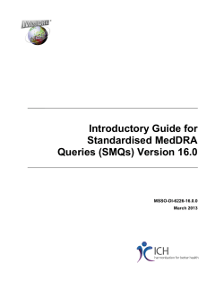 Introductory Guide for Standardised MedDRA Queries (SMQs