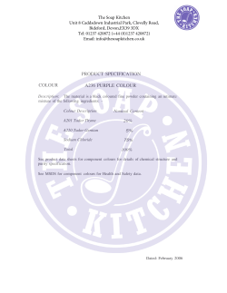 PRODUCT SPECIFICATION COLOUR A236 PURPLE COLOUR