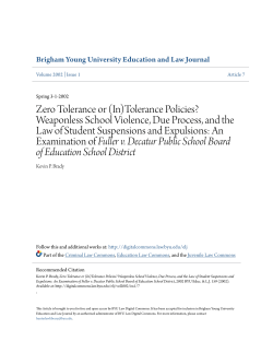 (In)Tolerance Policies? - BYU Law Digital Commons