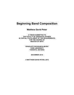 Beginning Band Composition - YorkSpace