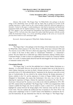 &ldquo;The Prague Orgy&rdquo; by Philip Roth &ndash; a &ldquo;scintillating