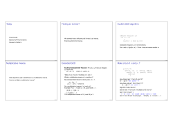 Today Finding an inverse? Euclid`s GCD algorithm. Multiplicative