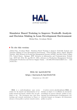 Simulator Based Training to Improve Tradeoffs Analysis - HAL