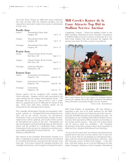 Mill Creek`s Kaiser de la Cour Attracts Top Bid in SSA