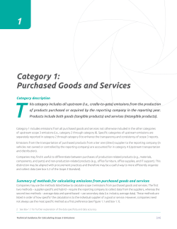 Category 1: Purchased Goods and Services