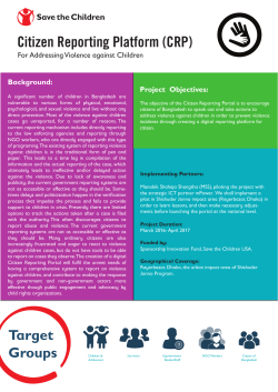 Citizen Reporting Platform (CRP) - Save the Children in Bangladesh