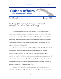 Review of Cuba The Morning After: Confronting Castro`s Legacy&zwnj;