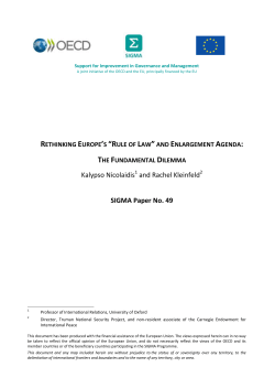 SP 49: Rethinking Europe`s Rule of Law and Enlargement Agenda