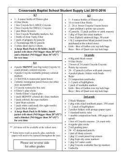 Crossroads Baptist School Student Supply List 2015