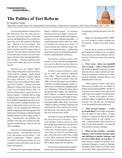 Politics of Tort Reform