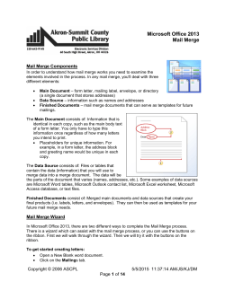 Microsoft Office 2013 Mail Merge