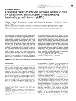 Enhanced repair of articular cartilage defects in vivo by