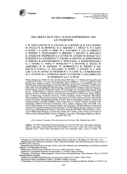 THE GREAT DUN FELL CLOUD EXPERIMENT 1993: AN OVERVIEW