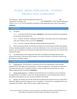 public media freelancer – station production agreement