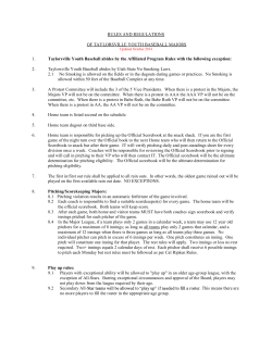 RULES AND REGULATIONS OF TAYLORSVILLE YOUTH