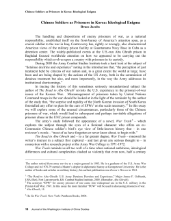 Chinese Soldiers as Prisoners in Korea: Ideological Enigma
