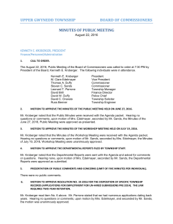 August 22, 2016 - Upper Gwynedd Township