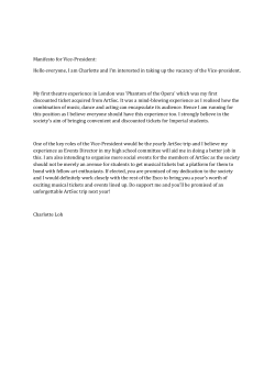 Manifesto for Vice-President