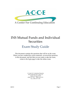 INS Mutual Funds and Individual Securities Exam Study Guide