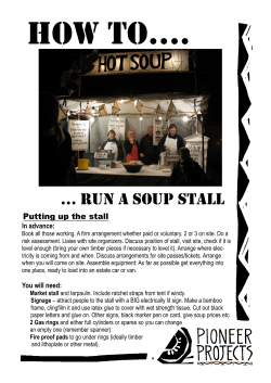 How to run a soup stall Our guide to running a