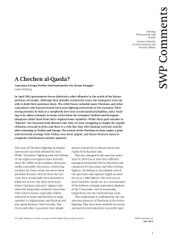 A Chechen al-Qaeda? Caucasian Groups Further Internationalise