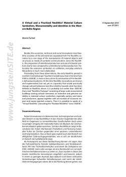 A Virtual and a Practiced Neolithic? Material Culture