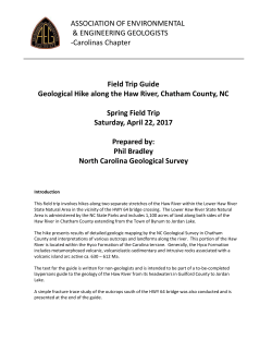 Haw River and HWY 64 Geologic Trail Guide