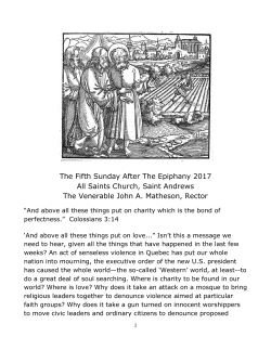 The Fifth Sunday After The Epiphany 2017 All Saints Church, Saint