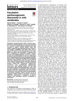 Facultative parthenogenesis discovered in wild vertebrates