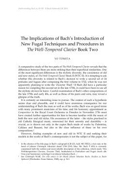The Implications of Bach`s Introduction of New