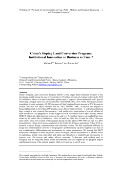 China`s Sloping Land Conversion Program