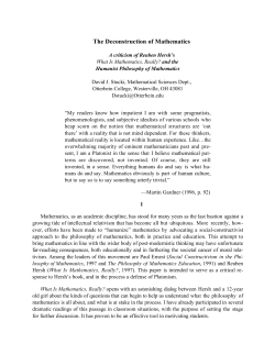 The Deconstruction of Mathematics