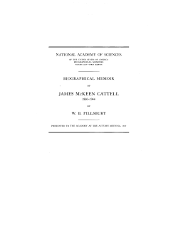 JAMES McKEEN CATTELL - National Academy of Sciences