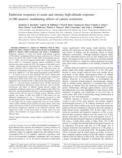 Endocrine responses to acute and chronic high