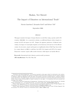 Shaken, Not Stirred: The Impact of Disasters on International Trade