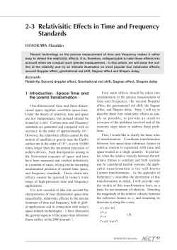 Relativisitic Effects in Time and Frequency Standards