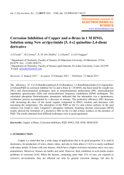 Corrosion Inhibition of Copper and &alpha;