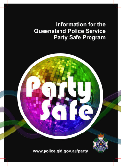 Party Safe Brochure - Queensland Police Service