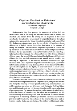 King Lear - Society of Catholic Social Scientists