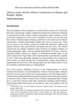 African courts on human rights and the African Commission