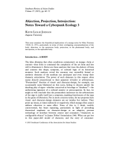 Abjection, Projection, Introjection: Notes Toward a Cyberpunk