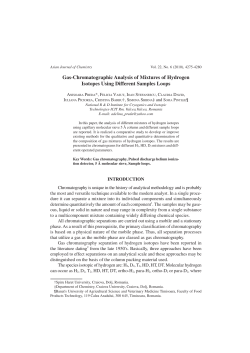 Gas-Chromatographic Analysis of Mixtures of Hydrogen Isotopes