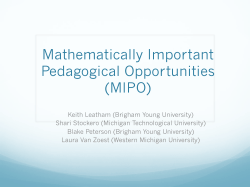 Mathematically Important Pedagogical