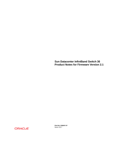Sun Datacenter InfiniBand Switch 36 Product Notes for Firmware