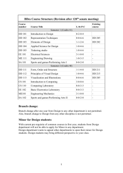BDes Course Structure (Revision after 120th senate meeting