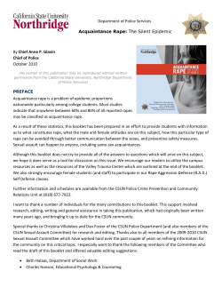 Acquaintance Rape-The “Silent Epidemic”
