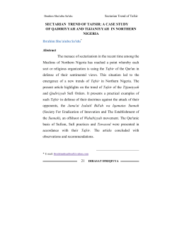 SECTARIAN TREND OF TAFSIR: A CASE STUDY OF QADIRIYYAH