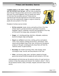 Primary and Secondary Sources