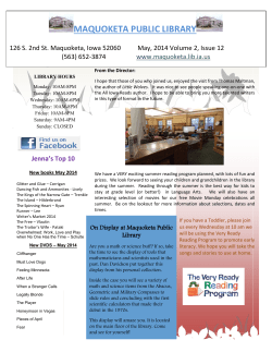Jenna`s Top 10 - Maquoketa Public Library