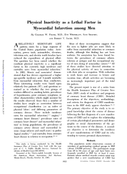 Physical Inactivity as a Lethal Factor in Myocardial